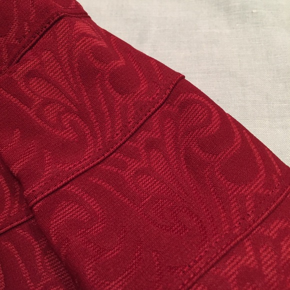 NWT Maeve Anthropologie red scholastic structured banded pleated full skirt - Picture 10 of 12